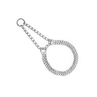 Kædehalsbånd i krom med halvkvæl