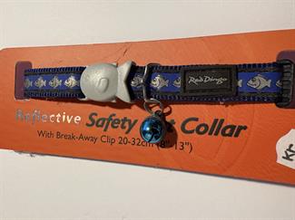 Red Dingo - Smart reflekshalsbånd til katte MØRKEBLÅ M/FISK